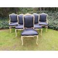 A 20th Century Set Of Six French Walnut Dining Chairs And Carvers In A Contemporary Bleached Fini...