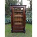 A Victorian Style Single Door Oak Display Cabinet / Bookcase