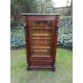 A Victorian Style Single Door Oak Display Cabinet / Bookcase