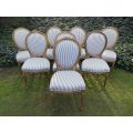 A set of 10 French Style Balloon-Back Ornate Chairs On Fluted Legs Gilded (8 dining chairs and 2 ...