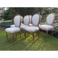 A set of 10 French Style Balloon-Back Ornate Chairs On Fluted Legs Gilded (8 dining chairs and 2 ...