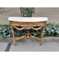 A 20th Century French Style Hand-Gilded Console Table with Marble Top ND
