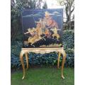 A Mid 20th Century Chinoisserie Wooden Painted Cabinet With Original Artist Signature A. Zagni ...