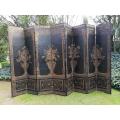 A Circa 1900 French Chinoiserie Lacquered, Carved And Gilt-Painted Eight-Panel Screen