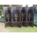 A Circa 1900 French Chinoiserie Lacquered, Carved And Gilt-Painted Eight-Panel Screen