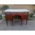 A Late 19th Century An Inlaid Mahogany Server With Marble Top