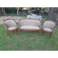 A 20th Century 3 Piece French Style Longue Suite of a Settee and 2 tub chairs