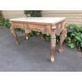 A 20th Century Ornately Carved Server/ Console/Entrance Hall Table with a Marble Top