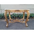 A 20th Century French Style Ornately Carved Marble top Entrance/Centre Table