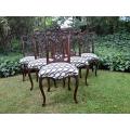 A 20th Century French Set Of Six Chippendale Style Carved Mahogany Dining Chairs