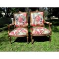 A Pair of 20th Century French Louis XVI Styled Ornately carved and gilded Fautelli Chairs