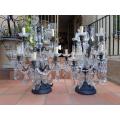 A Pair of 20TH Century French Style Gallery Brass and Crystal Table Lamps 1 pair in Stock