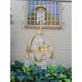 A 20th Century French Style Brass & Aged Crystal Chandelier