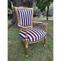 A Pair Of 20th Century French Louis XVI Styled Ornately Carved And Gilded Fautelli Chairs (variou...