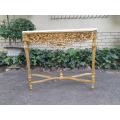 A 20th Century Ornately Carved And Hand-Gilded Console Table With Marble Top