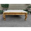 A 20th Century Antique And Ornately Carved Hand Gilded With Gold Leaf Mahogany Wood Coffee Table