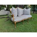 A 20th Century French Louis Xv Style Hand Gilded With Gold Leaf Settee