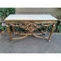 A French Style Ornately Carved Giltwood Console / Entrance Table