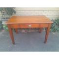 A 20th Century 4-Seater Work Table In Teak & Mahogany With A Drawer (Sale Price Reflected R8500)