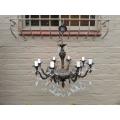 A 20th Century French Style Brass Chandelier With Good Patina