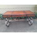 A 20TH Century American Maitland-Smith Victorian Style Leather Clad Wooden Table Desk On A Metal ...