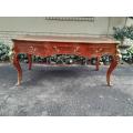 A 20th Century Circa 1990 French Bureau Plat Desk of Large Proportions With Brass Mounts and Leat...
