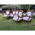 A 20th Century French Louis XVI Style Five Piece Set of Giltwood Settee and Four Armchairs