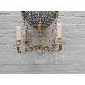 A 20th Century Brass Gilt Monumental Empire French Style Chandelier with Crystals
