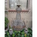 A Brass Gilt & Aged Monumental Empire French Style Chandelier with Deer Head Figures