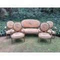 A 19TH Century Antique French Giltwood Set Comprising a Settee and Four 16th Century Style Medall...