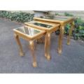 A 20th Century Set of Three French Style Nest of Tables with Mirror Tops