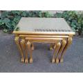 A 20th Century Set of Three French Style Nest of Tables with Mirror Tops