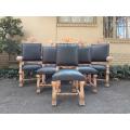 A 19th Century Spanish Heavily Carved Wooden Set of Six Mahogany Chairs (Comprises a Pair of Carv...