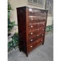 A 19th Century Victorian Flame Mahogany and Inlaid Chest of Drawers