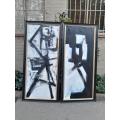 A Pair of Ornately Framed Abstracts Paintings Homage  Picasso Framed in a Handmade Frame
