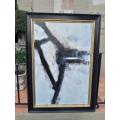 An Ornately Framed Abstract Composition Signed and Framed in a Handmade Frame