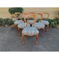 19th Century Circa 1880 Set of Six Victorian Walnut Bustle Back Dining Chairs