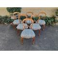19th Century Circa 1880 Set of Six Victorian Walnut Bustle Back Dining Chairs