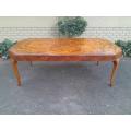 A 20th , Circa 1930s Walnut and Burr Walnut Dining Table With Crank Handle