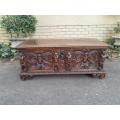 A Late 17th/Early 18th Century Circa 1800 Heavily Carved Walnut Chest with Original Cast-iron L...