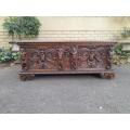 A Late 17th/Early 18th Century Circa 1800 Heavily Carved Walnut Chest with Original Cast-iron L...