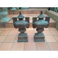 A 20th Century Pair of Carved Stone Lamps