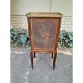 A 19th Century French Walnut Vernis Martin Cabinet with Gallery with Marble Top and Gilt Mounts a...