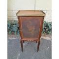 A 19th Century French Walnut Vernis Martin Cabinet with Gallery with Marble Top and Gilt Mounts a...