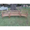 A 20th Century 3 Piece French Style Occasional Suite of a Settee and 2 Arm Chairs in Rattan