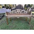 A French Style Ornately Carved and Hand- Gilded Rattan Bench / Settee