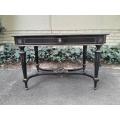 A Mid 19th Century Napoleon Boulle Ebonised Table  /  Desk with Drawer