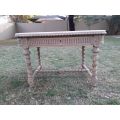 An Antique 20th Century French Ornately Carved Console / Drinks Table with Drawer in a Contempo...