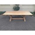A 20th Century Carved Mahogany Refectory / Dining Table in a Contemporary Bleached  /  Natural Wo...