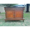 A 20th Century French Style Mahogany & Walnut Server  /  Sideboard  /  Cabinet  /  Drinks Table w...